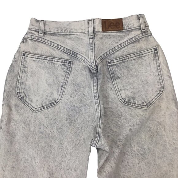 Vintage Lee Jeans Acid Wash Light Y2K Tapered Zipper Leg 100% Cotton High Rise - Picture 7 of 9